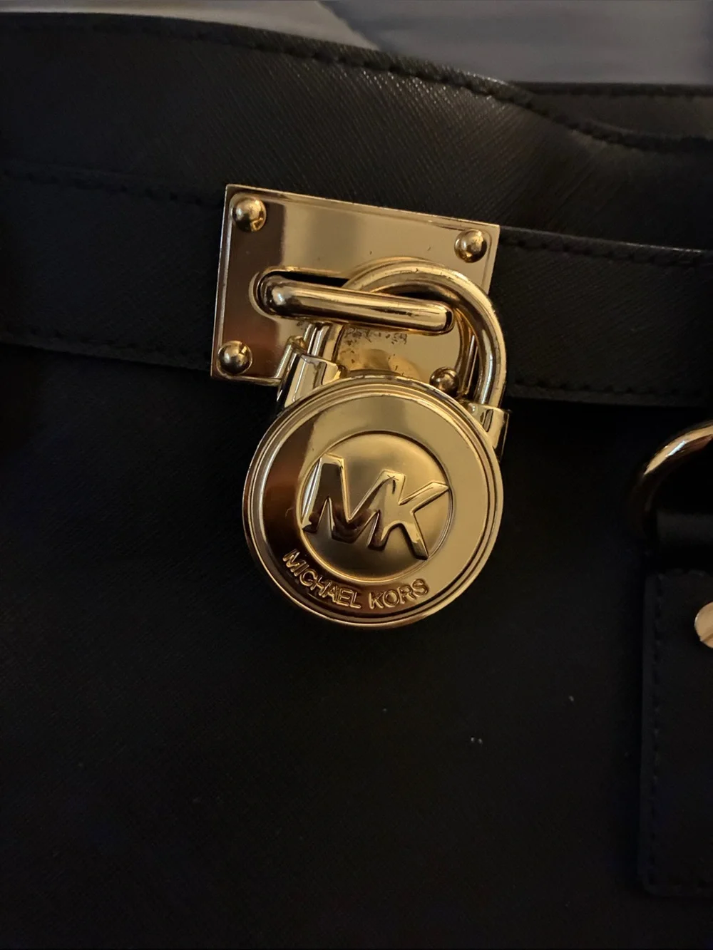 Michael Kors Black Satchel with Gold Hardware